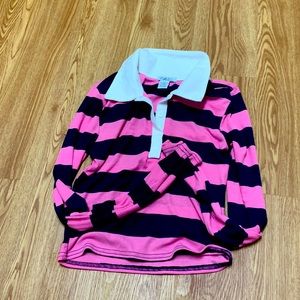 pink and blue caller shirt